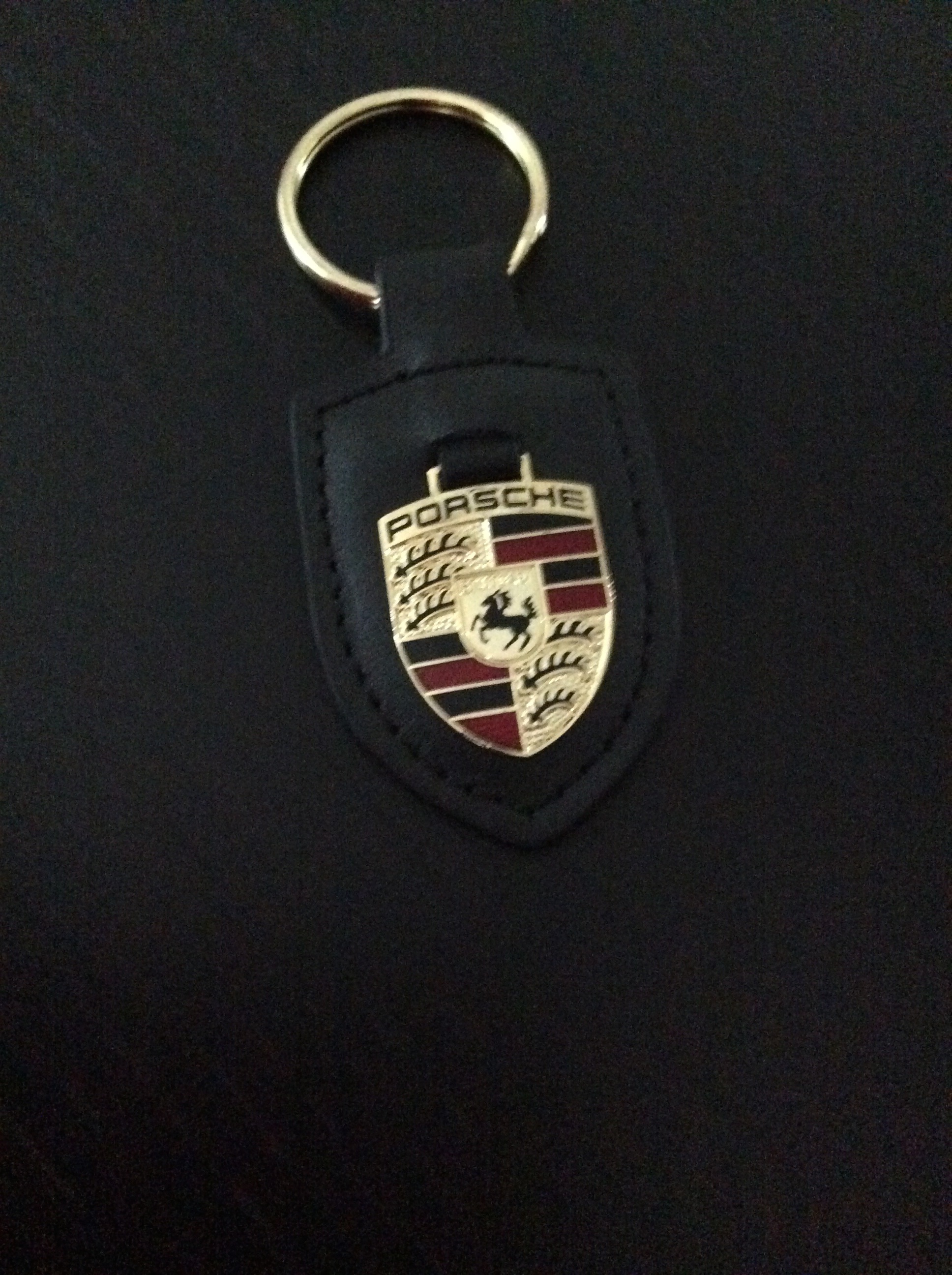 Original Porsche Schlüsselanhänger - Leder schwarz -
