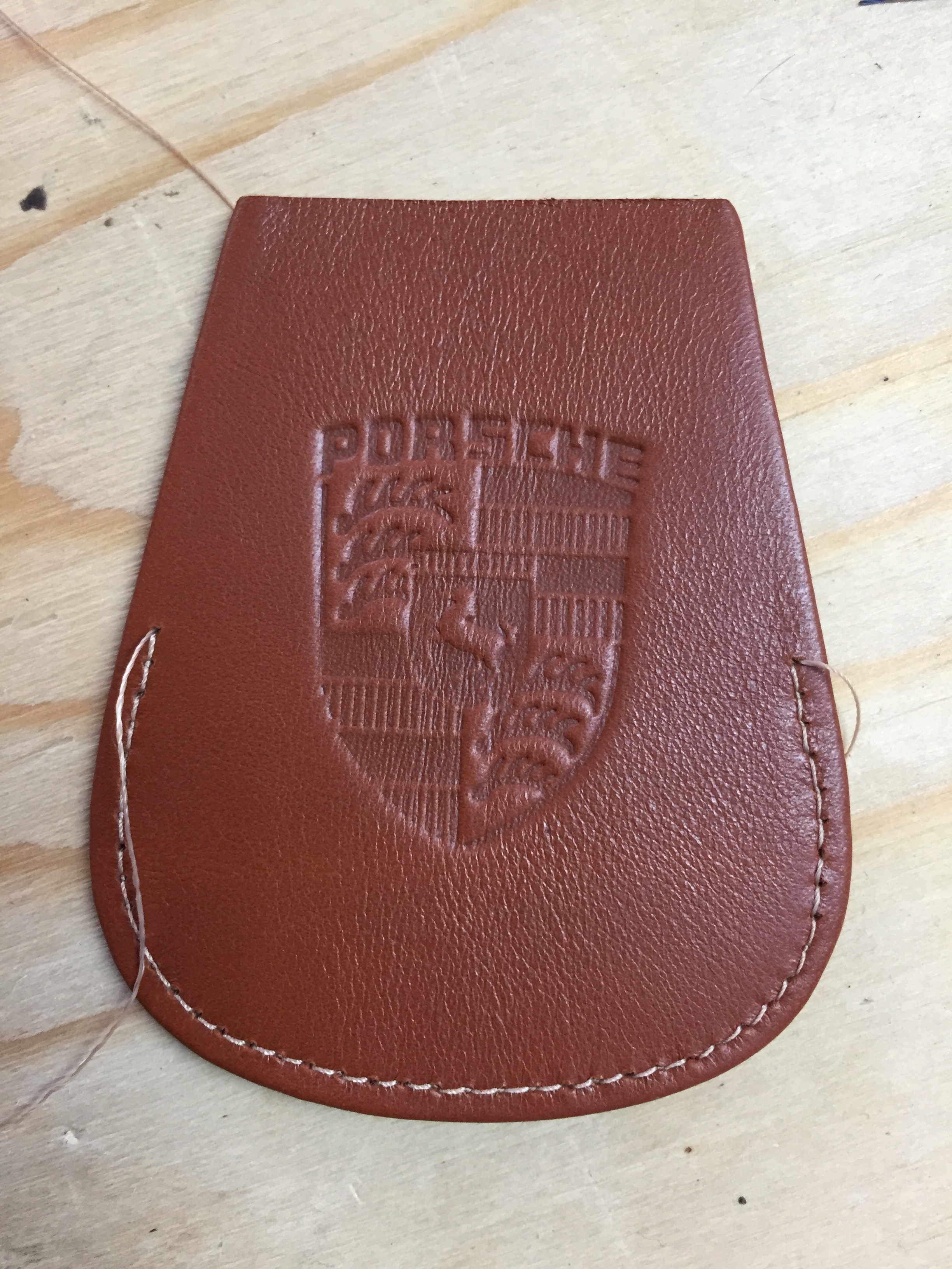 Original PORSCHE- KAROSSERIE REUTTER Schlüsselmäppchen- Keyfob- braunes Leder